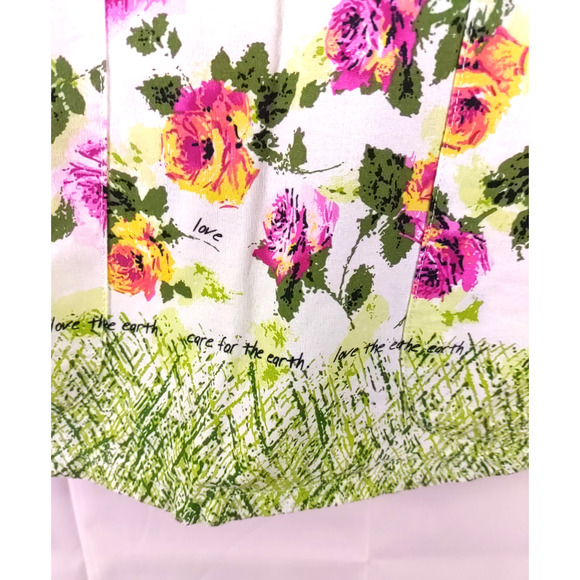 Cherokee Studio Women's Scrub Top Size X Small Cream Pink Roses Cotton Blend... - Picture 4 of 6